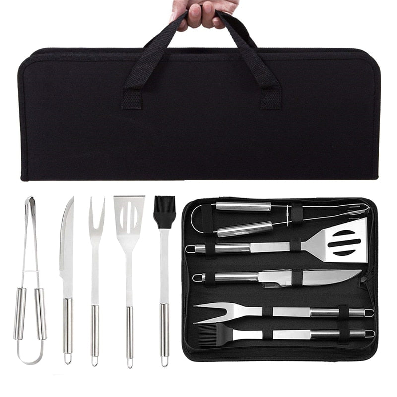 5/7pcs Barbecue Tool Set Stainless Steel Grilling Tools Outdoor